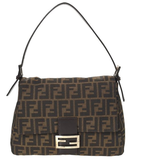 FENDI Handbags - FENDI Brown Zucca-Print Canvas Mamma Baguette (Authentic Pre-Owned)